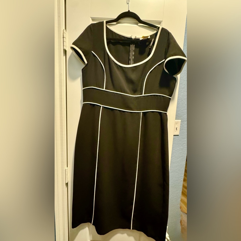 Monroe & Main Black Dress with White Trim
